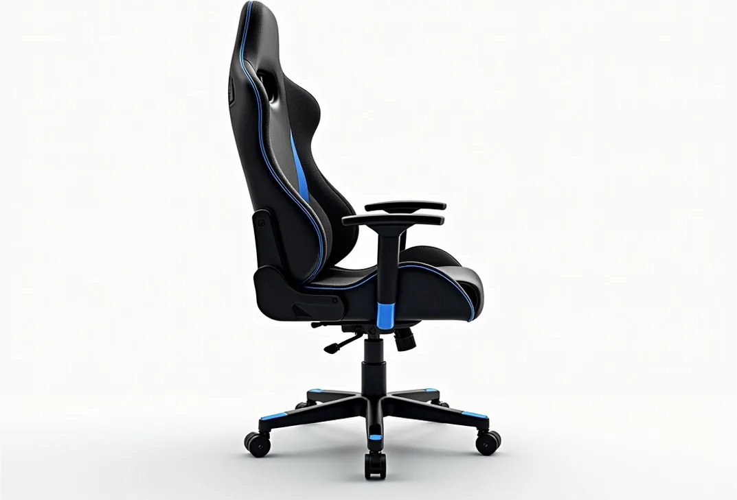 Premium ergonomic gaming chair with mesh-hybrid upholstery and adaptive lumbar support system